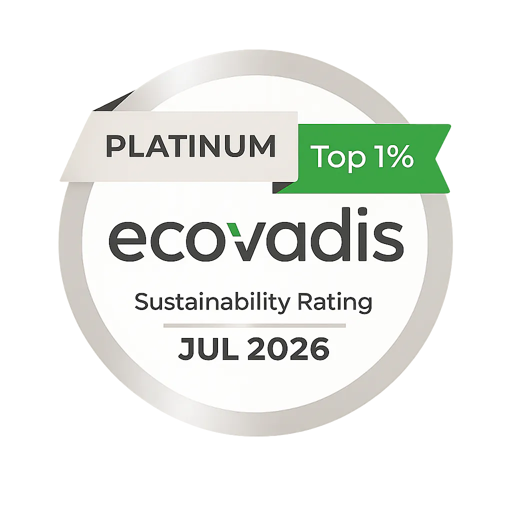 ALINA EcoVadis Platinum Medal, top 1 percent, July 2026