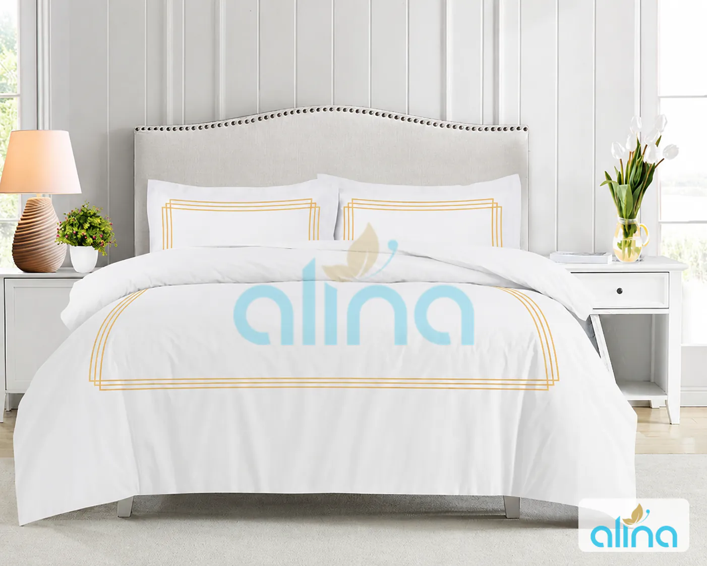Coordinated duvet cover, bed sheet and pillow case set