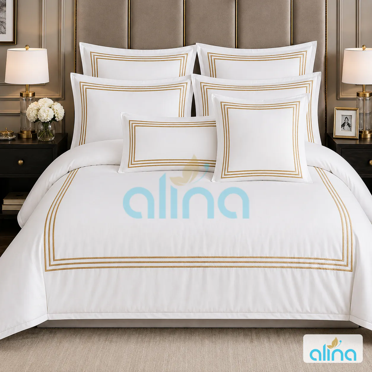 Luxury duvet cover, bed sheet and pillow case set